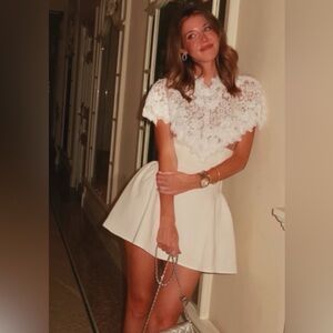 Elegant White Lace Mini Dress
